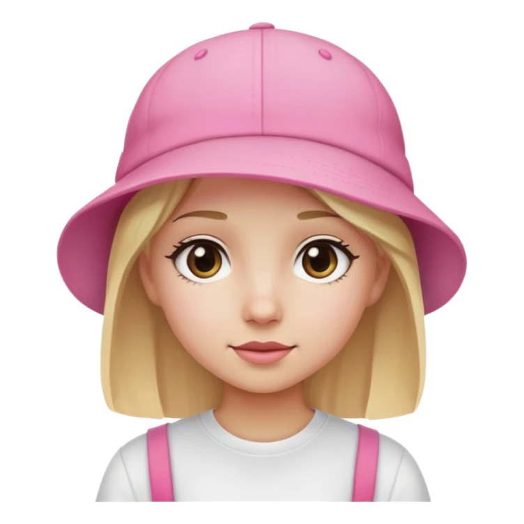 blonde girl pink backwards hat white sticker