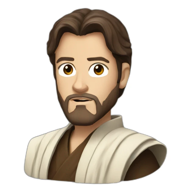 Obi wan Kenobi with dark hair sticker