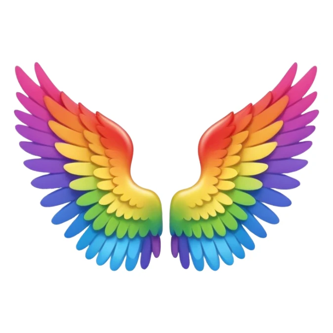 Simple small rainbow angel wings. Simple cute small left and right rainbow angel wings. Only wings. sticker