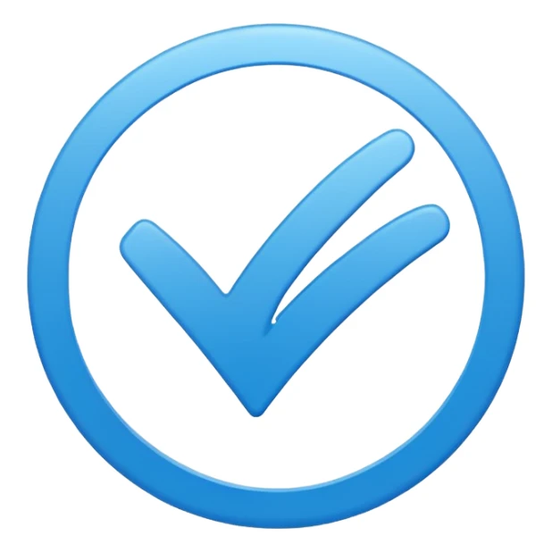 Mavi yuvarlağın içinde beyaz tik sticker