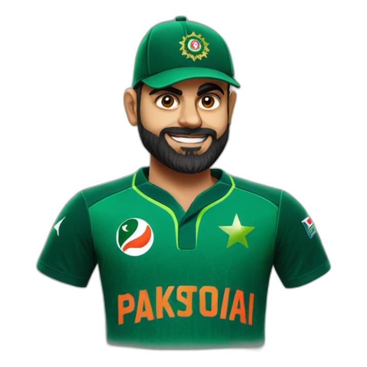 Virat kohli in Pakistan jersey sticker