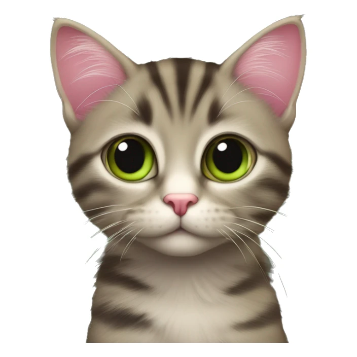 gattina con pelo color mogano e strisce grigio scuro sulla fronte. occhi verde oliva. nasino rosa. sta dormendo  sticker