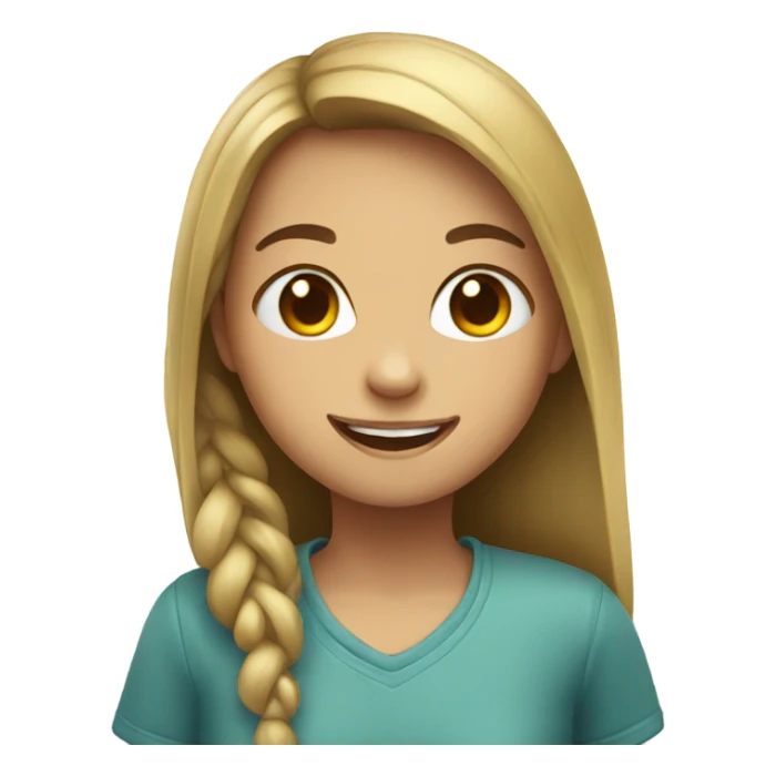 girl smiling with heart sticker