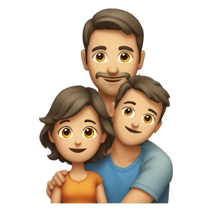 Mother father and kid europeans sticker