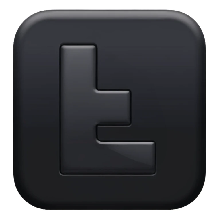 Capital L in black text with yellow background  sticker