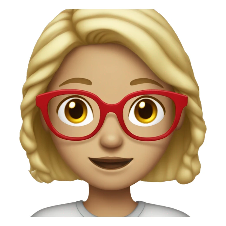 blonde girl with freckles and red glasses sticker