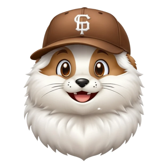 baseball mascot character with a baseball cap, smiling face, baseball team mascot sticker