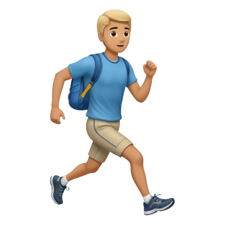 man running to the right, full body, walking clothes sticker
