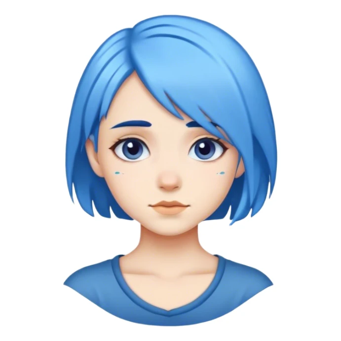 Girl with blue hair sticker