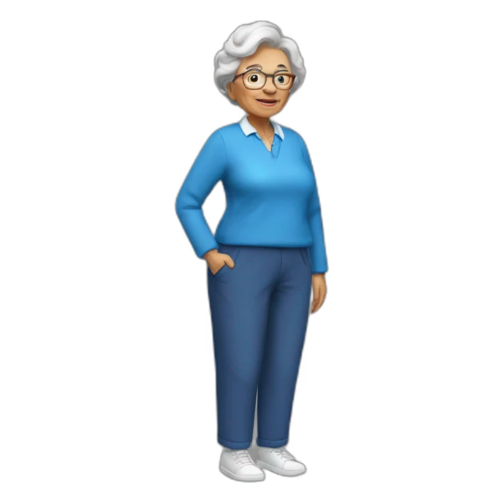 full grandmother in blue trousers sticker