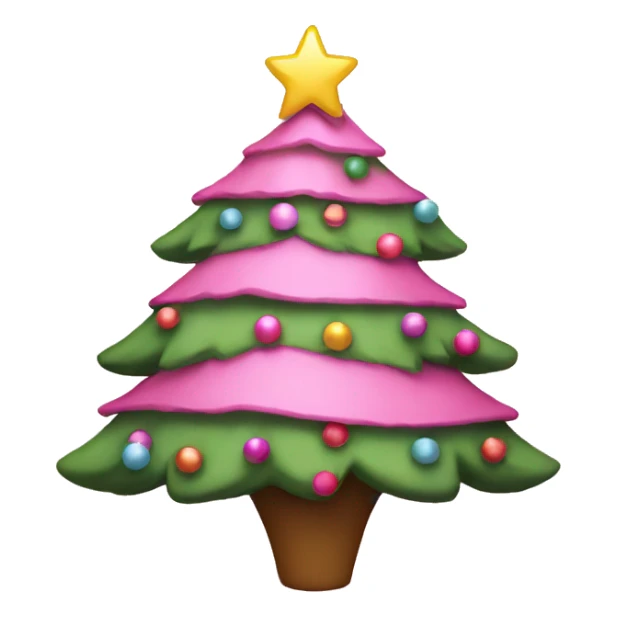 pink Christmas tree sticker
