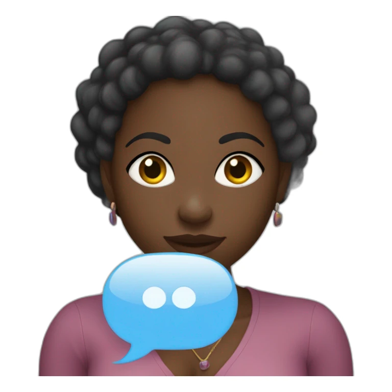 African lady with a speech bubble;text saying “BLUURR” sticker