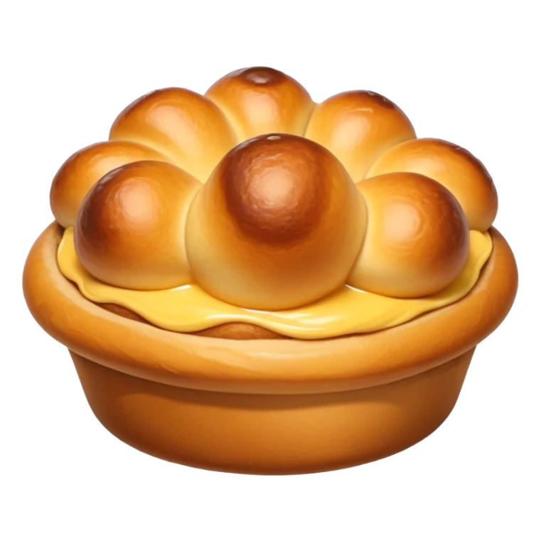 Cinematic Realistic Yorkshire Pudding Dish Emoji, showcasing a light, airy, golden puff with a crispy exterior rendered with lifelike detail and soft natural lighting that accentuates its classic appeal. sticker