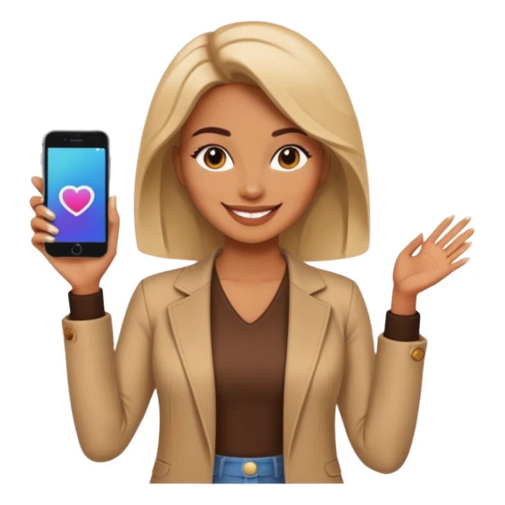 una señora entrando a mi  Instagram  para promocionar mi marca sticker