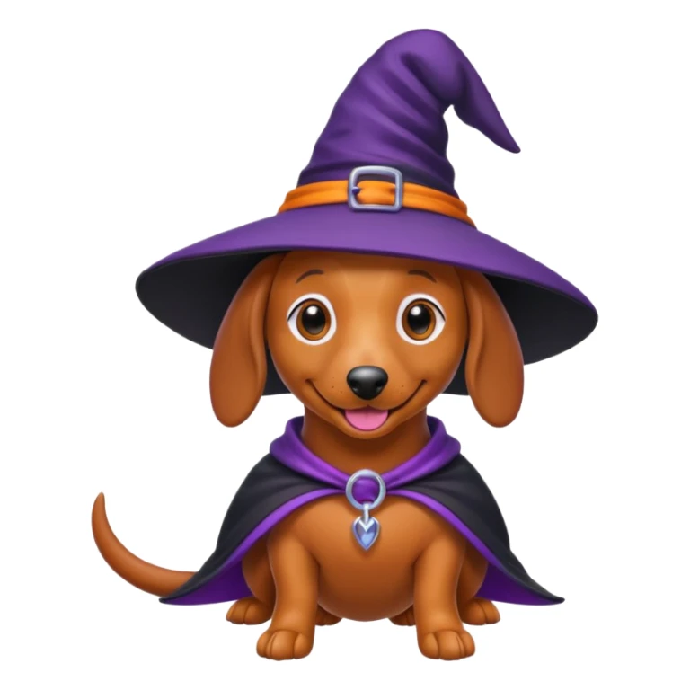 Sausage dog witch costume  sticker