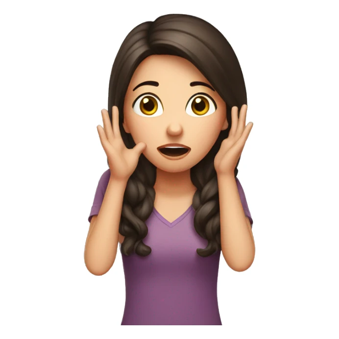 surprised brunette girl with hand on her head sticker