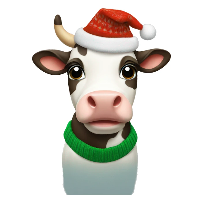 Cute Cow wearing Christmas Sweater  sticker