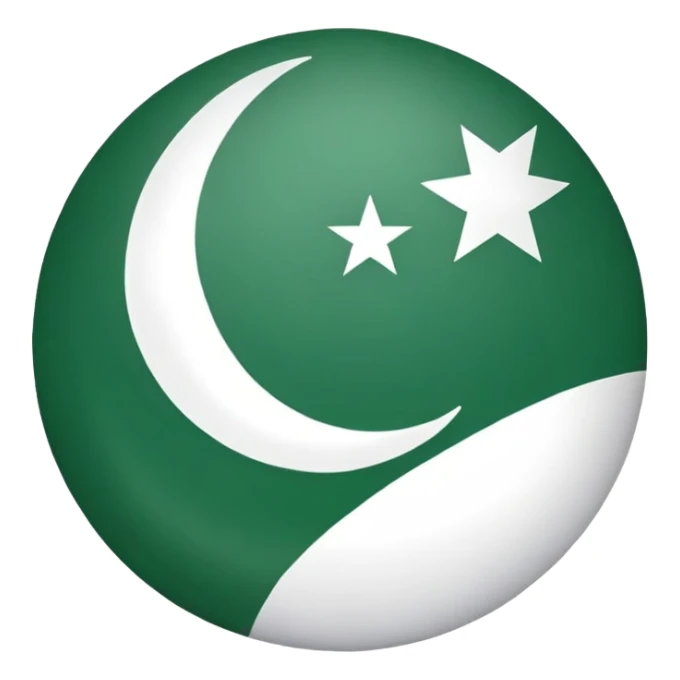 Pakistan countryball, green with white crescent and star sticker