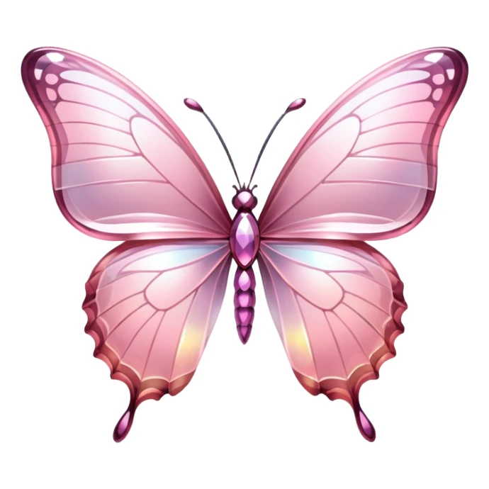 Light pink rainbow glass crystal butterfly sticker