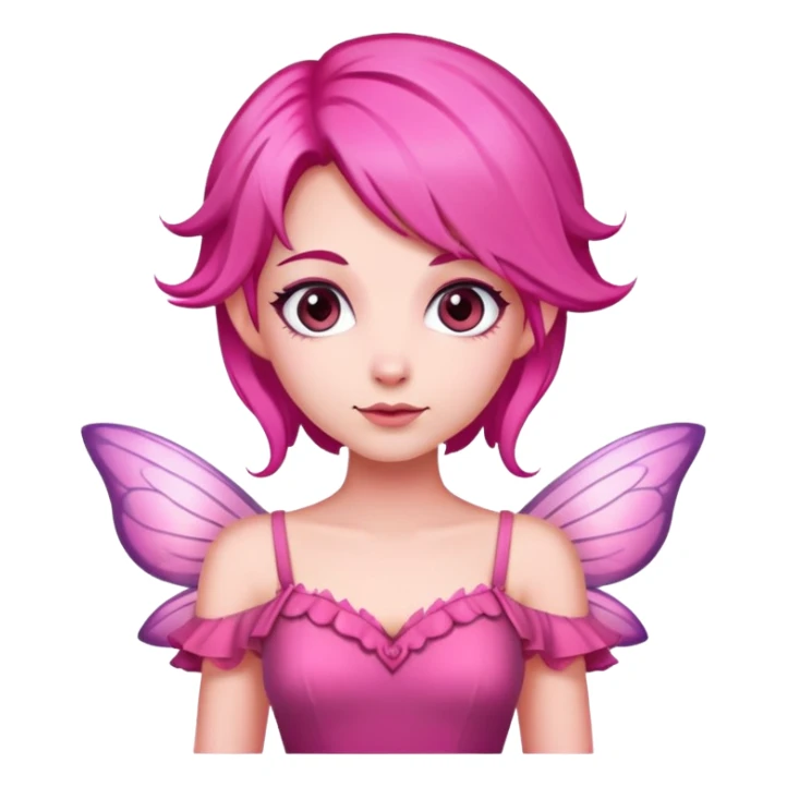 Uma fada mulher de cabelos rosas meio escuro de vestido Rosa  sticker
