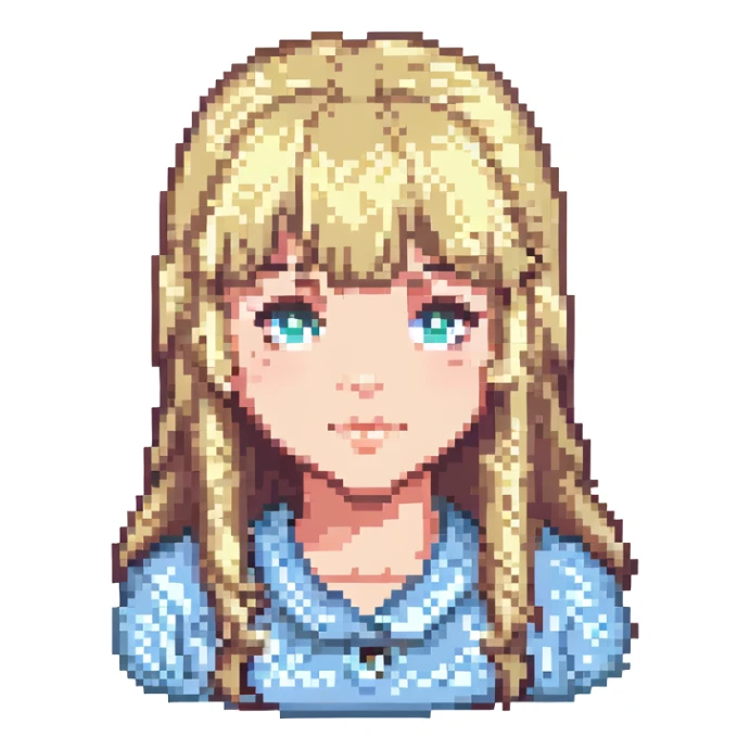 blonde girl with bangs sticker