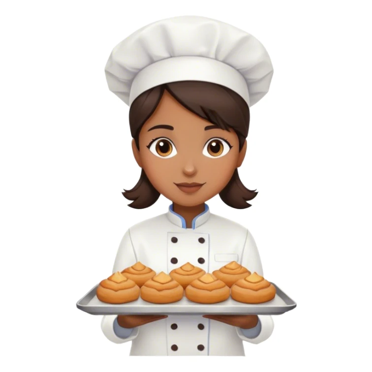Brown girl pastry chef with dark brown hair sticker
