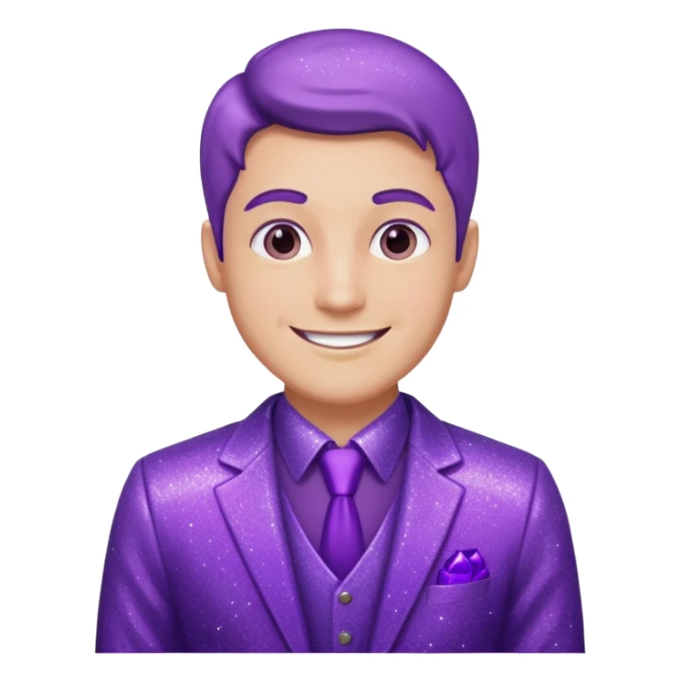 man office supervisor wearing glitter purple glittery clothes sticker