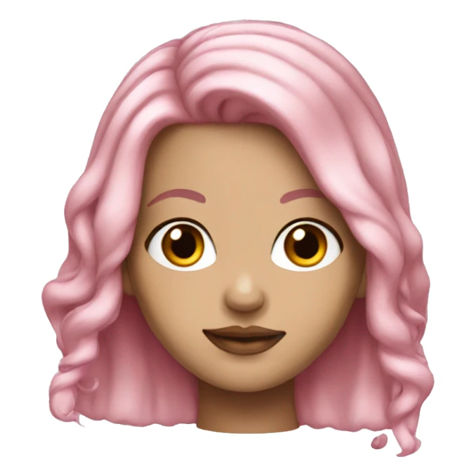 white girl pink hair sticker