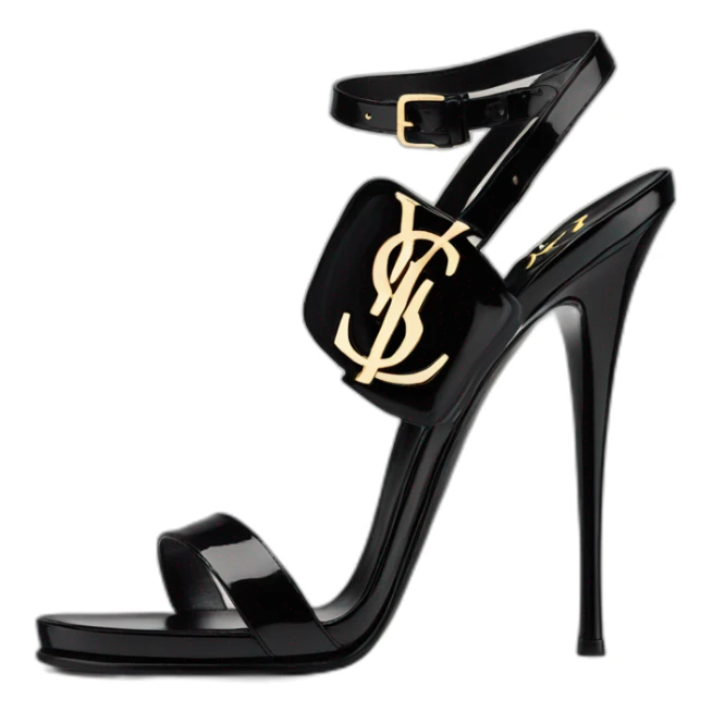 Ysl TRIBUTE heel SANDAL black PATENT LEATHER sticker