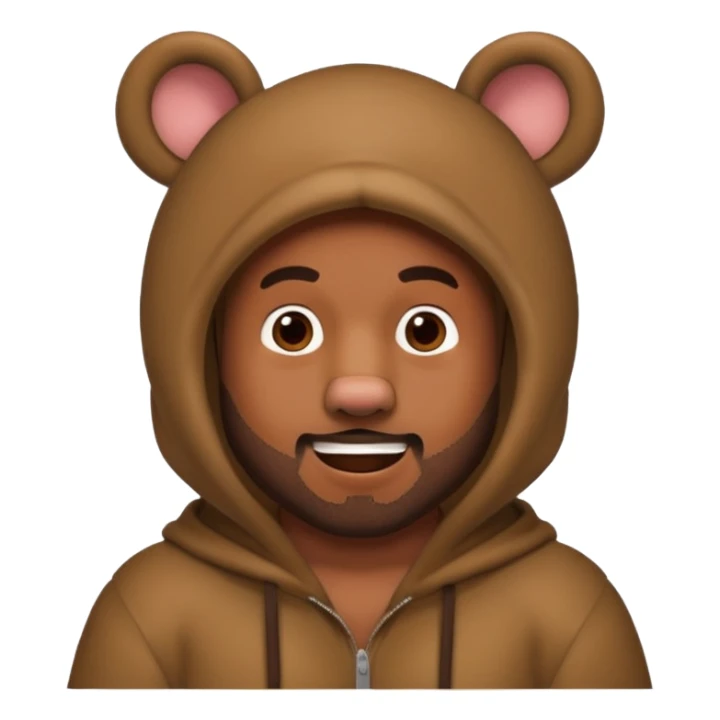 kanye west bear man bear ears man face sticker