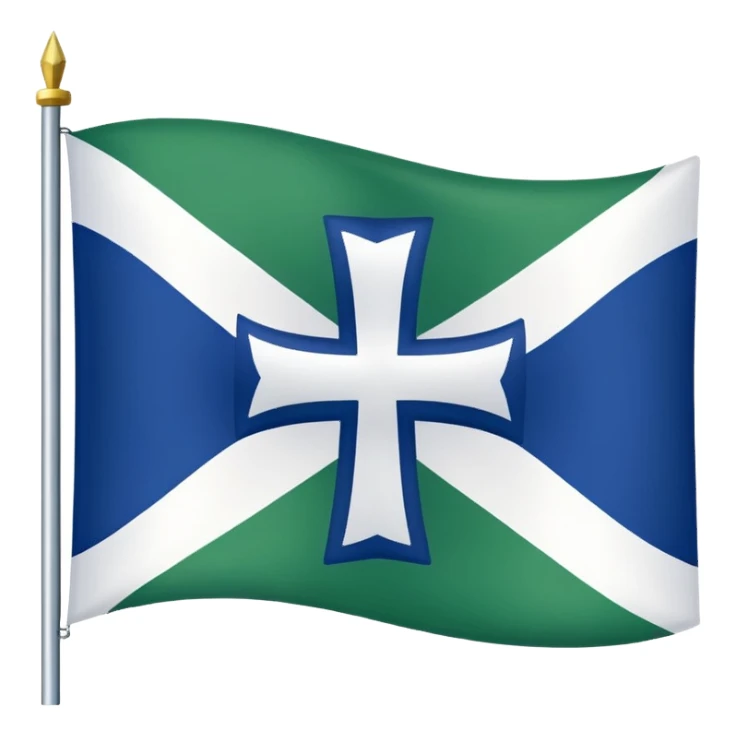 Dark blue on top and Swiss cross on middle and green on bottom sticker