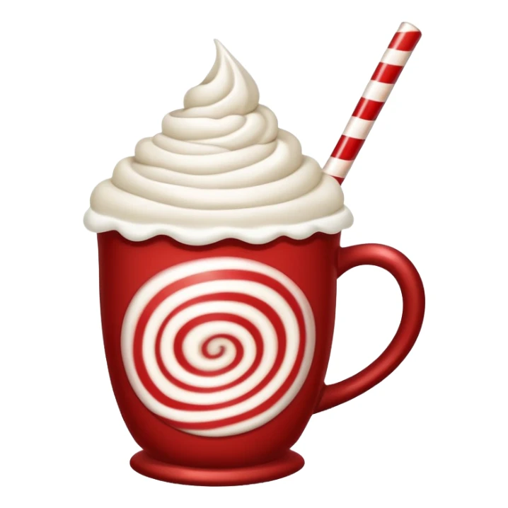 Steaming peppermint hot cocoa in a festive holiday mug sticker