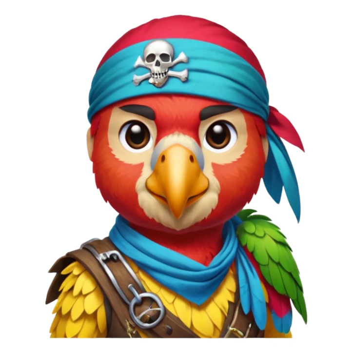 pirate and parrot sticker