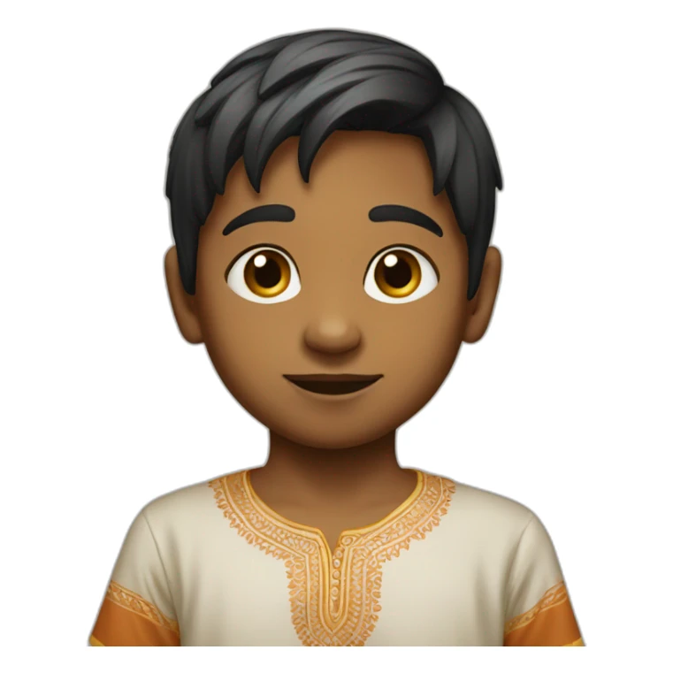 Indian Child with a Shirt printed in with Sahil  sticker