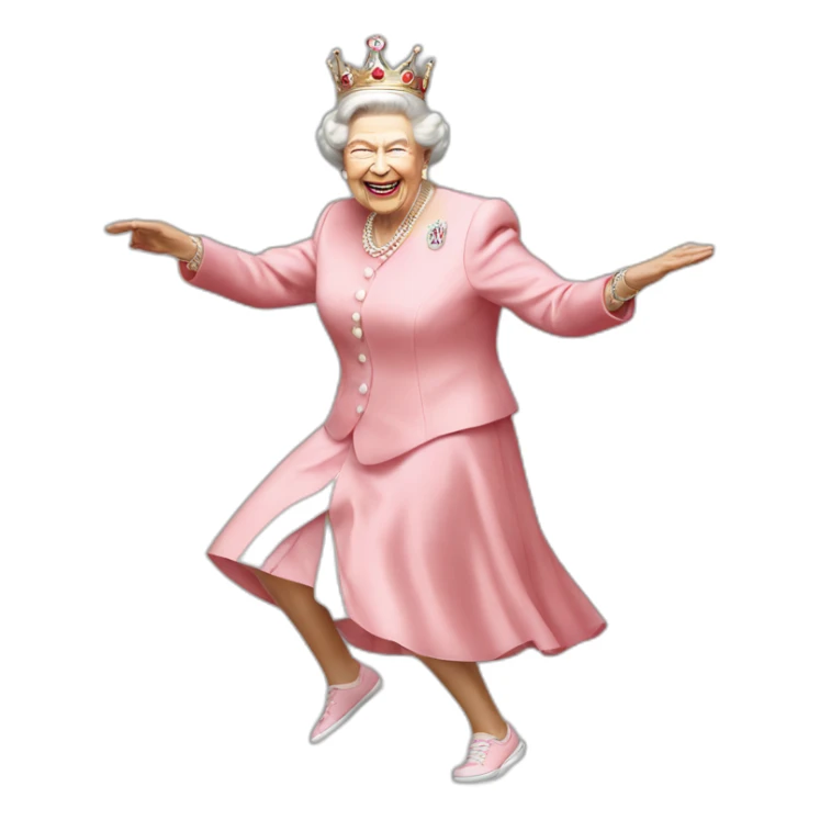 Queen Elizabeth II dancing hip hop sticker