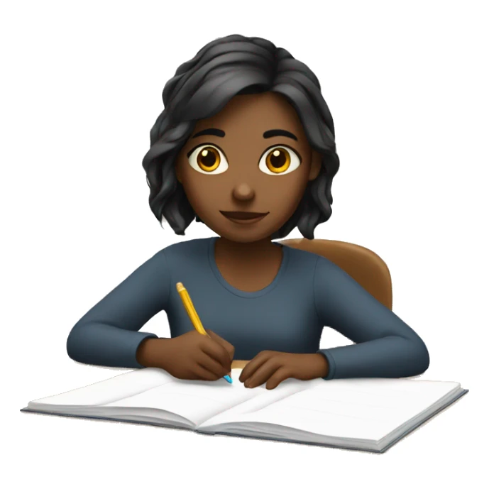 girl writing sticker