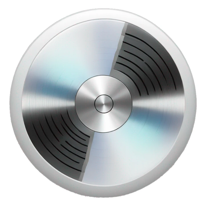 A white circular music player. sticker