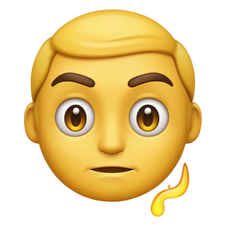 Emoji face with a smolder and raised eyebrow  sticker