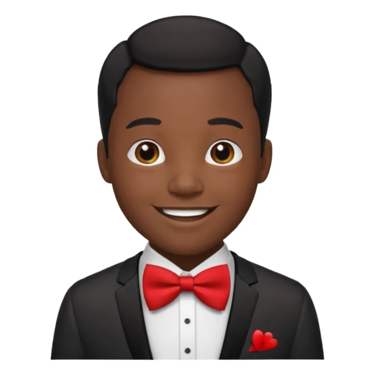 zenci ,siyah saçlı krımızı papyonlu adam sticker