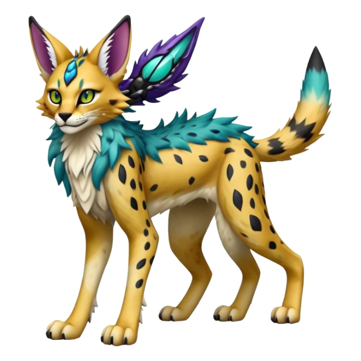 Epic Edgy Colorful  eldritch Sergal-Serval-Vernid full body sticker