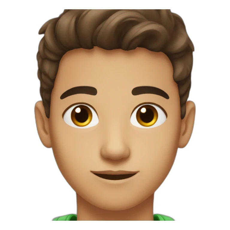 make a 14 years old algerian boy with 2 brown eyes a medium size nose with brown hair not smooth sticker
