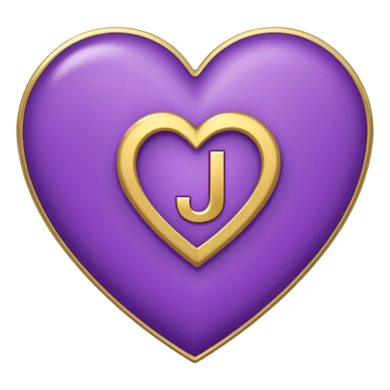 A purple heart with a "J" in it sticker