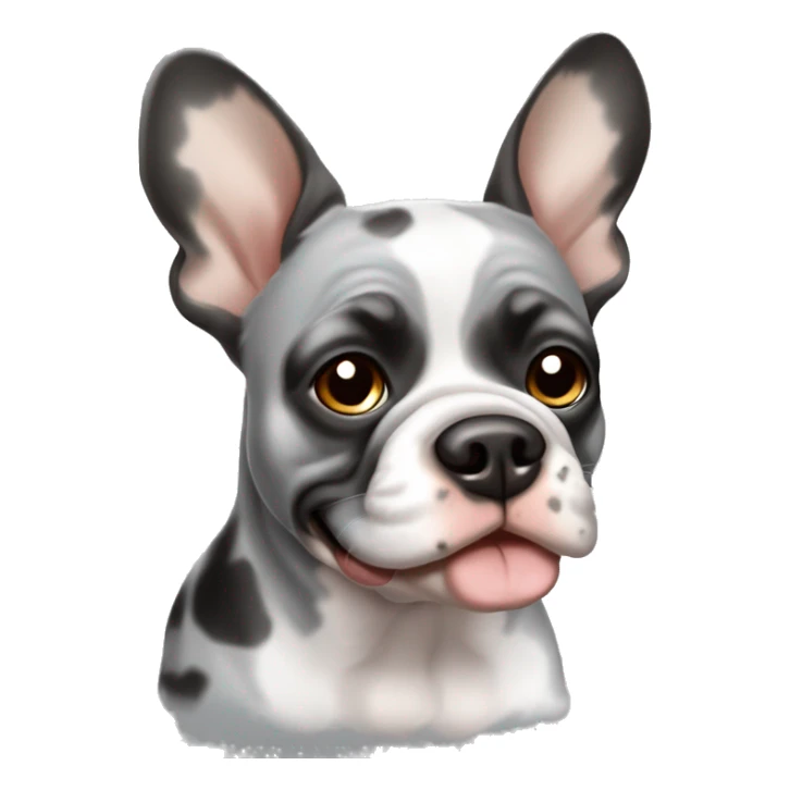Merle French bull gray black white brown sticker