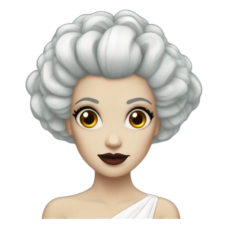Bride of Frankenstein with dark hair and white streaks sticker