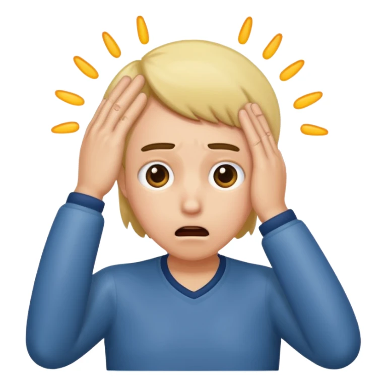 Shocked faint backwards with one hand on forehead sticker