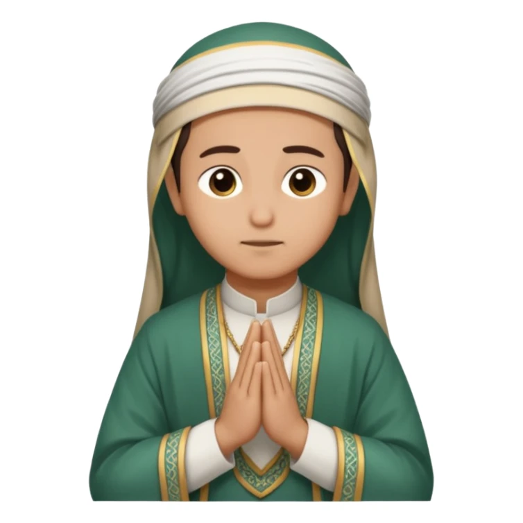 Make a person praying in Islam religion make it a sideways facing  sticker