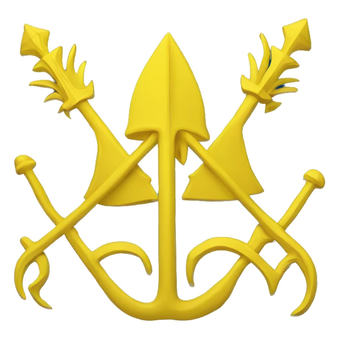 ukraine trident, the tryzub, yellow on blue backgrond sticker