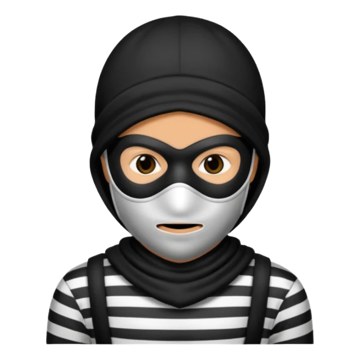 burglar with mask and black white clothes sticker