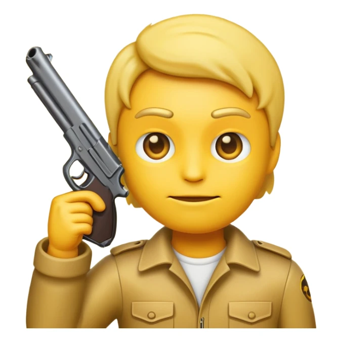 Emoji with a gun up to his head sticker