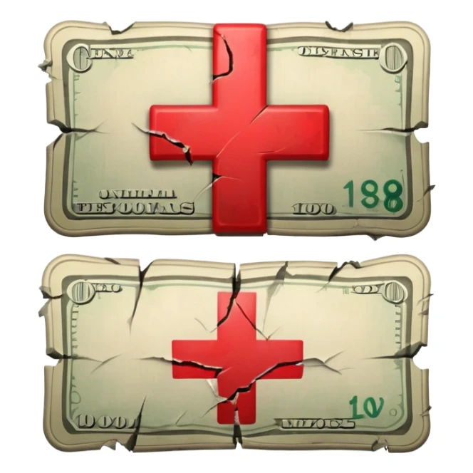 a money billet with a red cross through (x shape), like for free sticker